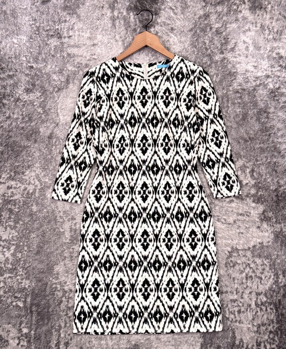 J McLaughlin Dress XS Womens Catalina Cloth Ikat 3/4 Sleeve